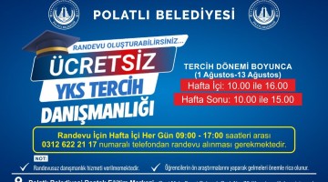 POLATLI BELEDİYESİ DESTEK EĞİTİM MERKEZİ ÜNİVERSİTE TERCİH DÖNEMİNDE ÖĞRENCİLERİN YANINDA OLMAYA DEVAM EDİYOR